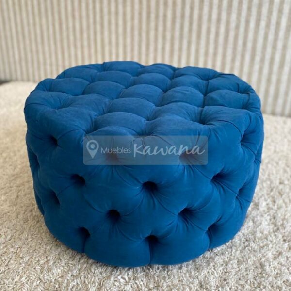 ottoman cube pouf turquoise capitained in microfibre