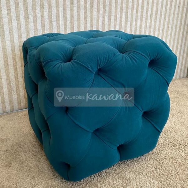 ottoman square turquoise upholstered pouf cube