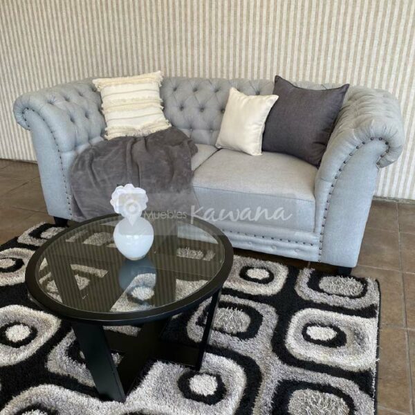 light grey microfibre chesterfield linear living room