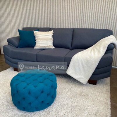 Linear 3-seater armchair with ottoman