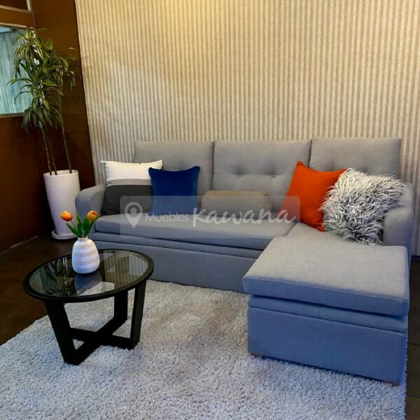 sofa cama tipo gaveta con l dinamica reversible gris claro derecha