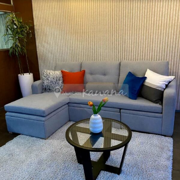 sofa cama tipo gaveta con l dinamica reversible gris claro izquierda