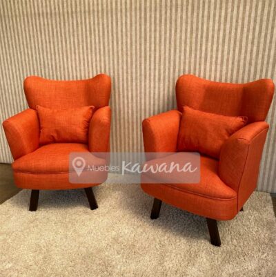 Pair of orange armchairs