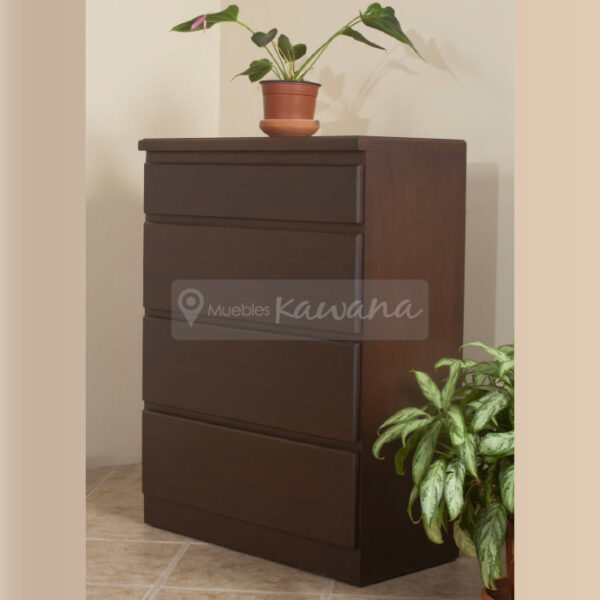 brown pine wood chest of drawers