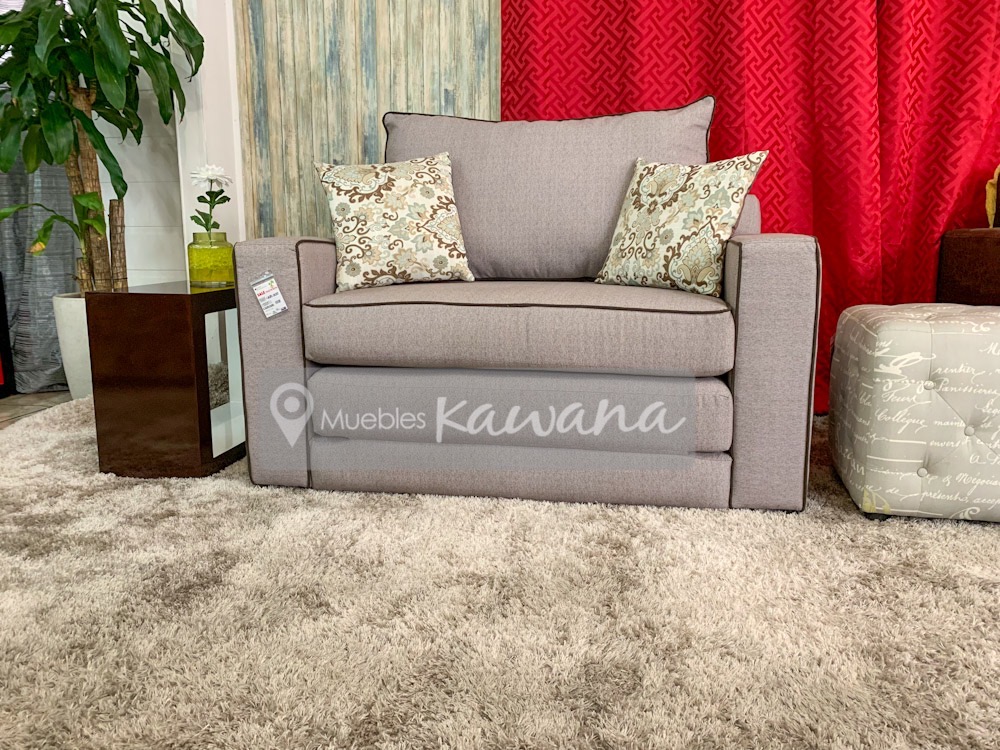 Sofá cama individual espuma 100% en lino gris - Muebles Kawana Costa Rica