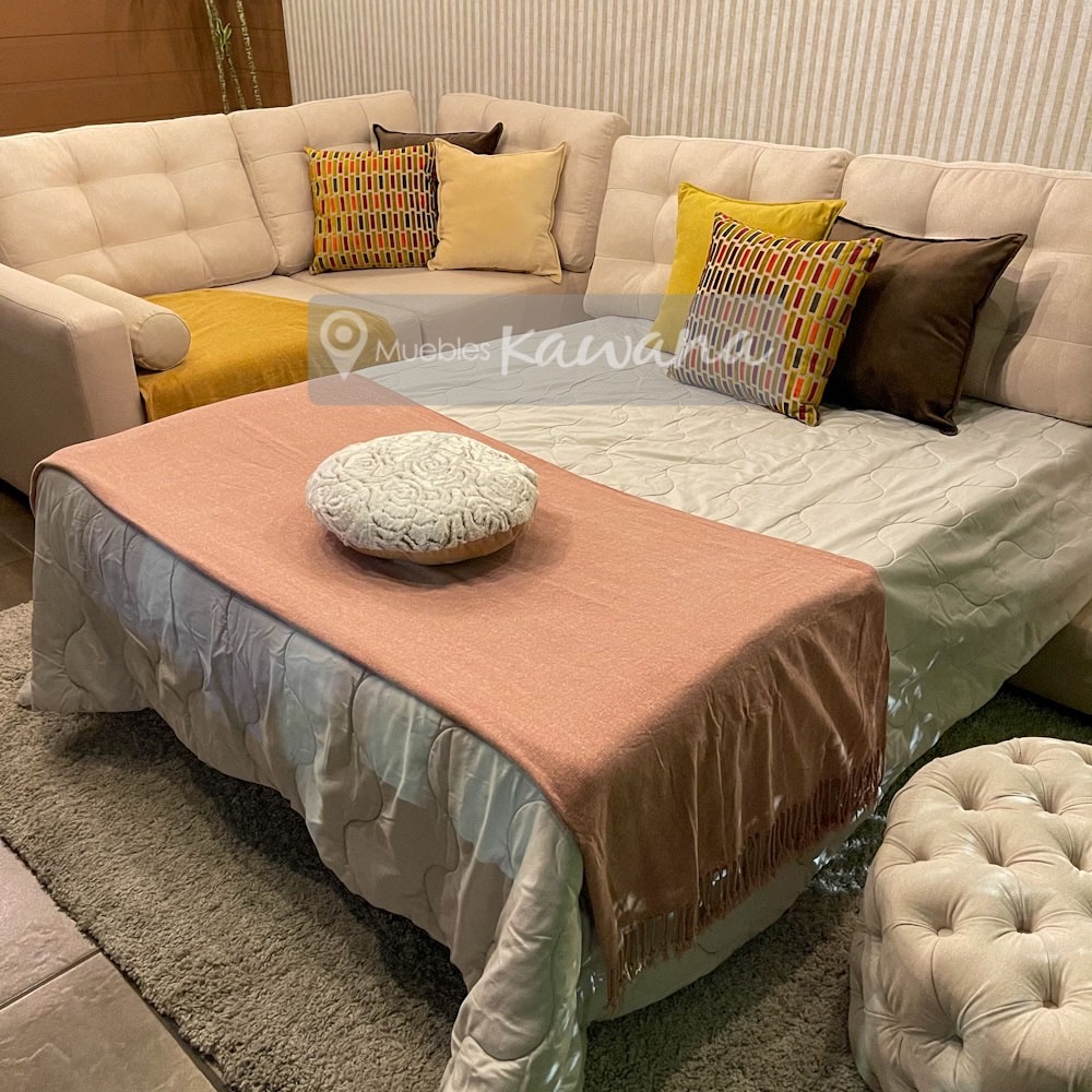Costa Rica beige bed Rica Muebles hardware, double - american corner 2,5mx3,30m with sofa size Kawana Costa