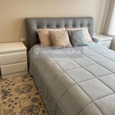 Grey queen size bed