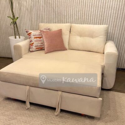 Sillón sofa cama de dos plazas en lino con herraje americano color menta -  Muebles Kawana Costa Rica