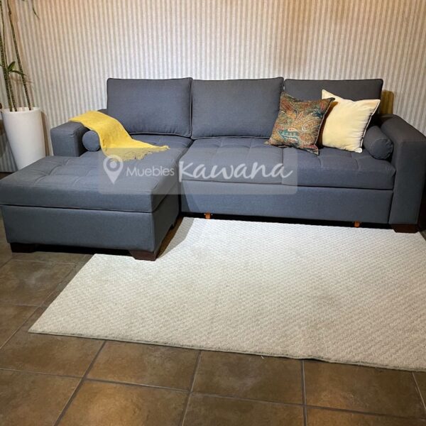 Armchair sofa bed grey with ottoman