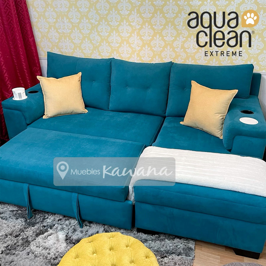 Aquaclean Daytona Pet Friendly Fabric Sofa Bed with wireless charger and  cup holder - Muebles Kawana Costa Rica