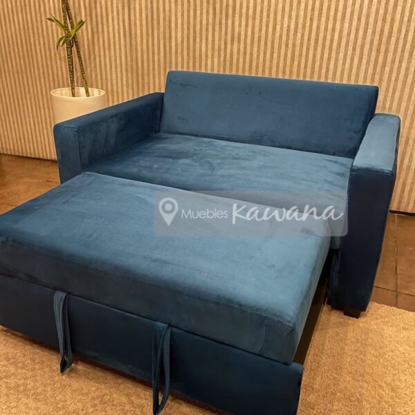 Blue armchair two-seater sofa bed