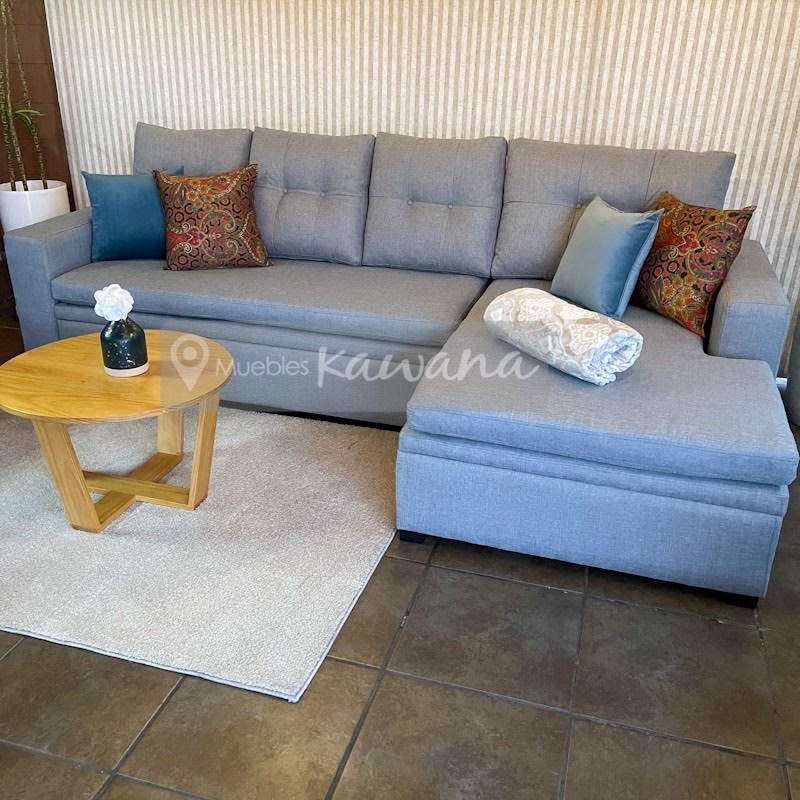 Extra large sofa bed with reversible light gray L-shaped 2,90m drawer type  - Muebles Kawana Costa Rica