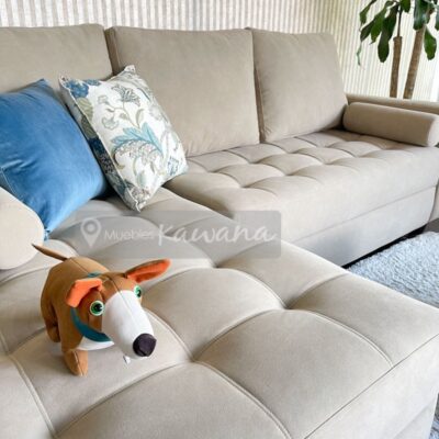 Pet friendly L-shaped armchair with Aquaclean Daytona fabric