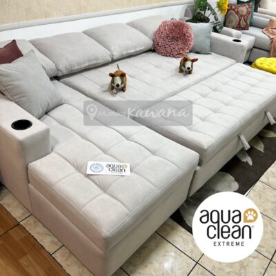 Sofa bed extra large pet friendly Aquaclean Daytona 60 light grey