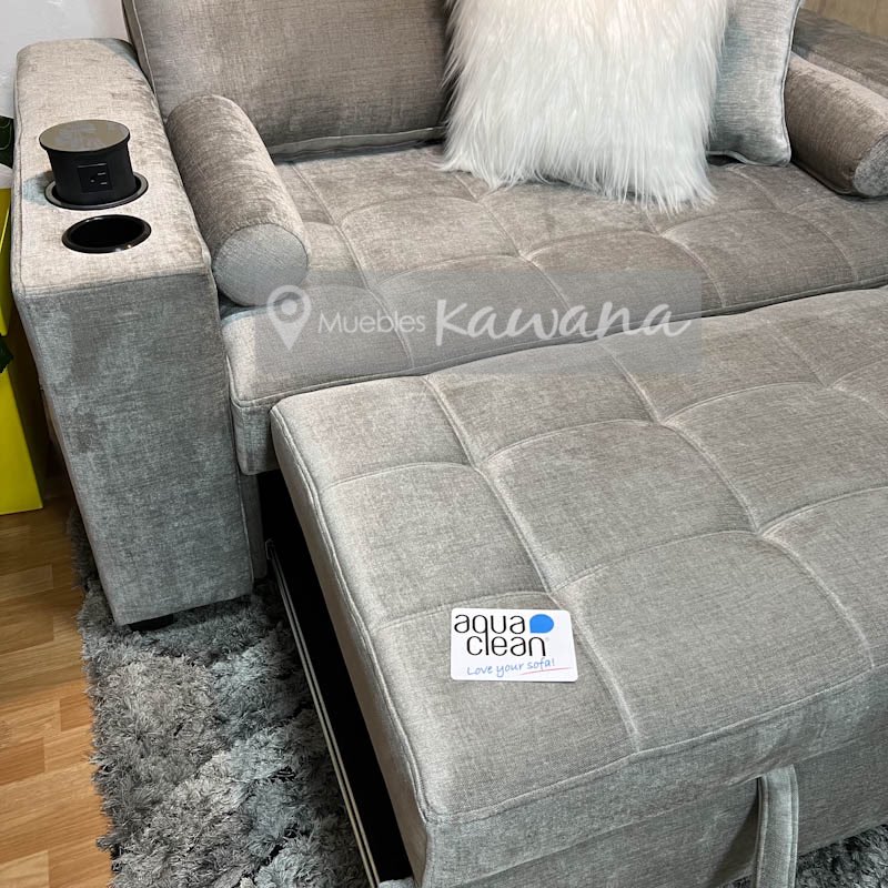 Aquaclean Spirit 69 double sofa bed with wireless charger and glass holder 1,70m  - Muebles Kawana Costa Rica