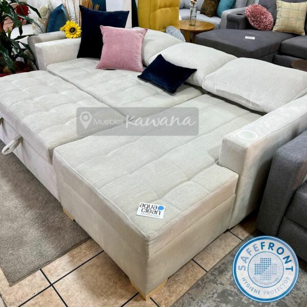 Sillon sofa cama en L fol retráctil aquaclean imperial 56 con porta vasos