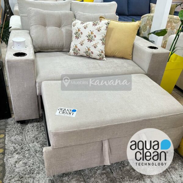Sillón sofá cama matrimonial Aquaclean Spirit 250 con cargador inalámbrico blanco 1,7m