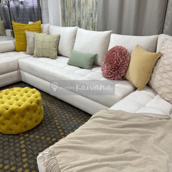 Modular sectional double divan armchair white velvet extra large
