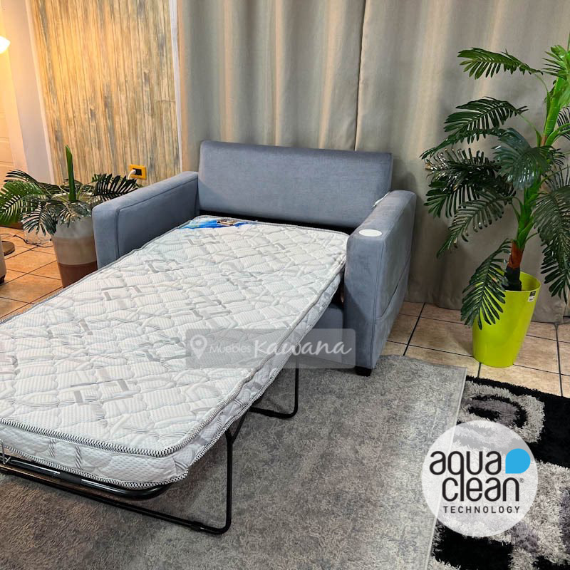 Sofa cama individual herraje americano con tecnología Aquaclean Spirit 602 de virus manchas con cargador inalámbrico blanco 1,4m - Muebles Kawana