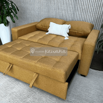 Mustard double sofa bed
