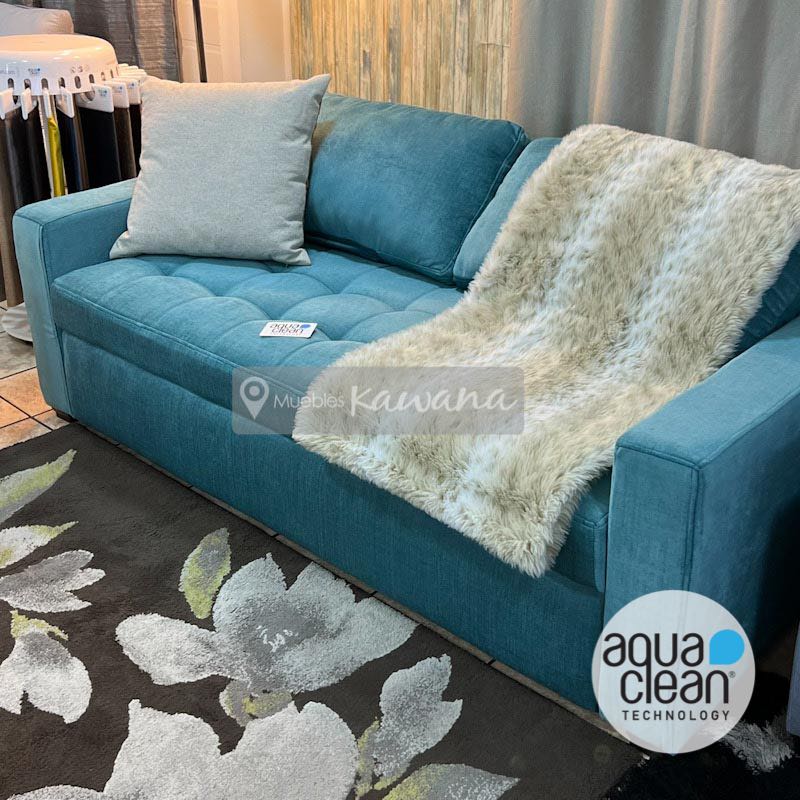 Retractable queen sofa bed for 3 people with Aquaclean Spirit 321 turquoise  technology for high traffic 2.1m - Muebles Kawana Costa Rica