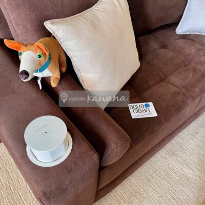 Aquaclean Daytona 72 brown pet friendly white corner chair with wireless charger