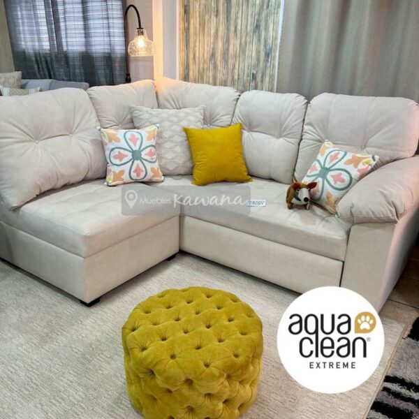 Corner sofa bed pet friendly Aquaclean Daytona 86 beige