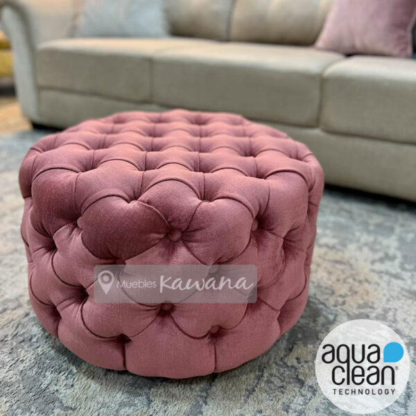 Ottoman round upholstered rosewood Aquaclean Spirit 29