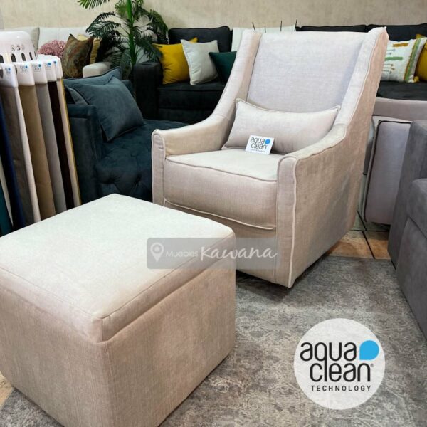 Swivel and rocking nursing chair with anti-bacterial Aquaclean Spirit 336 anti-stain technology