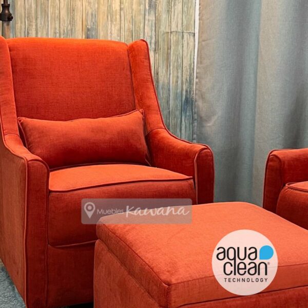 Aquaclean Spirit 55 brick stain resistant nursing chair with ottoman and storage compartment