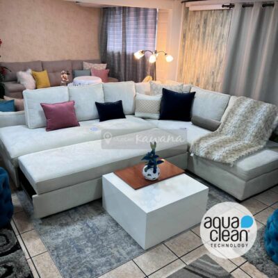Extra large comfort+ corner sofa bed with Aquaclean technology Imperial 56 heavy use fabric without armrest  3m