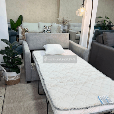 Single sofa bed american hardware velvet light gray
