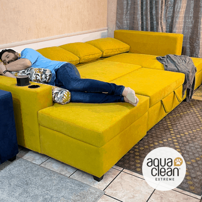 Sofa cama para 4 personas extra grande King + retráctil Pet Friendly Aquaclean Daytona 131 con cargador inalámbrico 3,8m