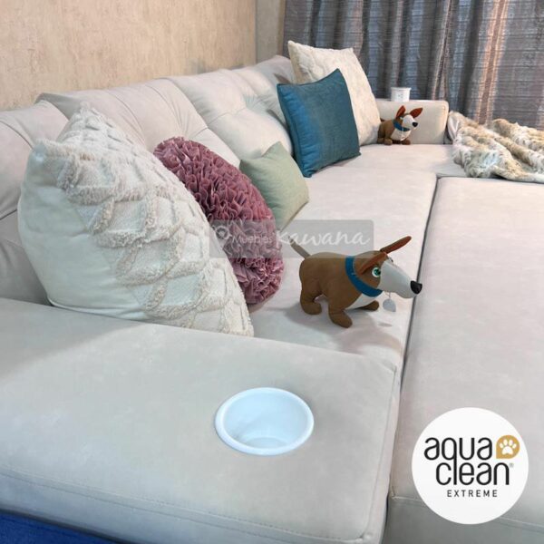 Extra large retractable sofa bed for 4 persons with pet friendly technology Aquaclean Daytona 86 customized wireless charger white 3,2m