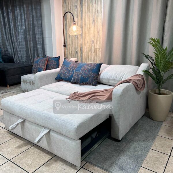 Sillón sofá cama matrimonial en lino ivory