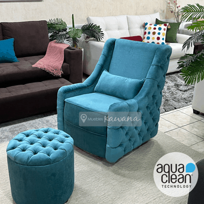 Butaca mecedora silla para lactancia con tecnología Aquaclean Spirit 321 anti bacterial estilo chesterfield ottoman baúl