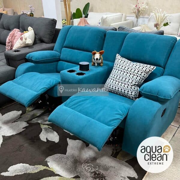 Sillón reclinable doble con cargador inalámbrico personalizado con tecnología Aquaclean Daytona 146 pet friendly