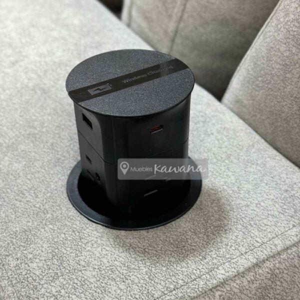 Sillon sofa cama matrimonial en L con almacenamiento personalizado Aquaclean Marina 115 pet friendly con cargador inalámbrico 2,6m