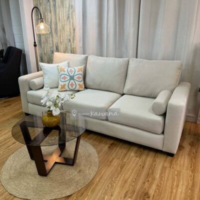 Juego de sala 3 puestos extra confortable personalizado en lino beige 2,40m