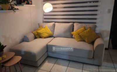 Sillon en L beige extra confortable