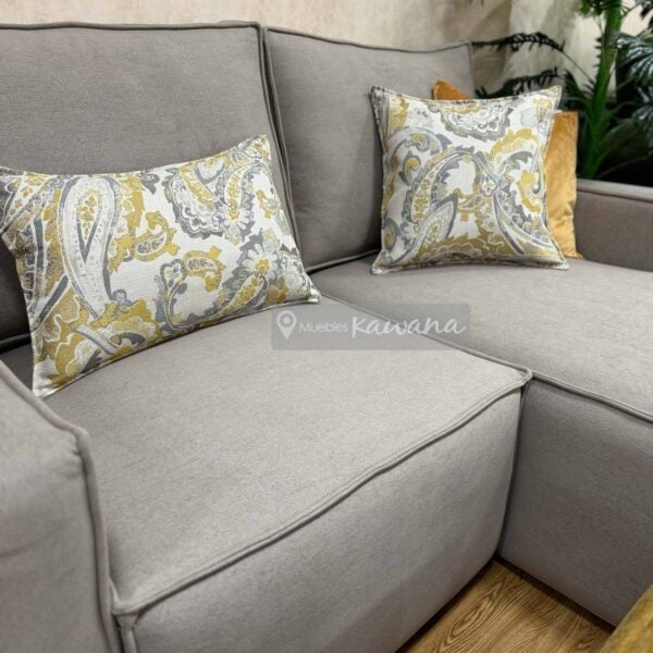 Sillón en L pequeño extra confortable personalizado en velvet café claro 1,8m