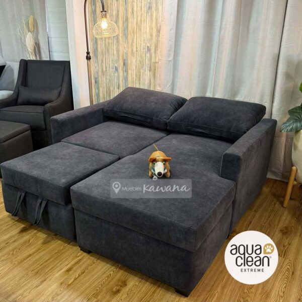 Sofá cama matrimonial en L retráctil con tecnología Aquaclean Marina 117 pet friendly 1,70m