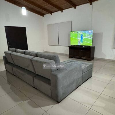 Sofá cama king XL doble diván en lino gris alto tránsito 3,20m