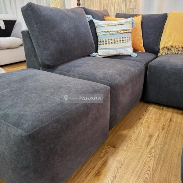 Sillón modular seccional pet friendly aquaclean marina 117 gris oscuro extra confortable 3,5m