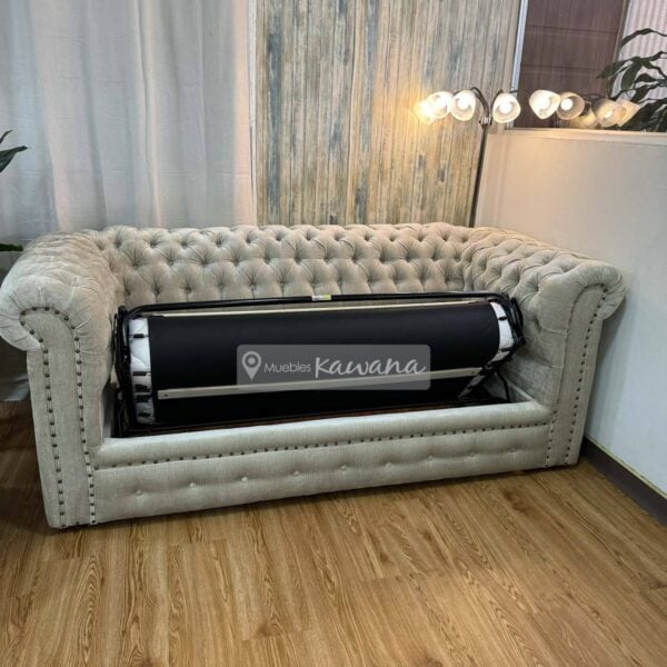 Sofá cama matrimonial en L plegable aquaclean imperial 51 beige