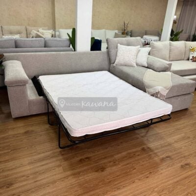 Sofá cama matrimonial con diván reversible en lino alto tránsito extra confortable 3m