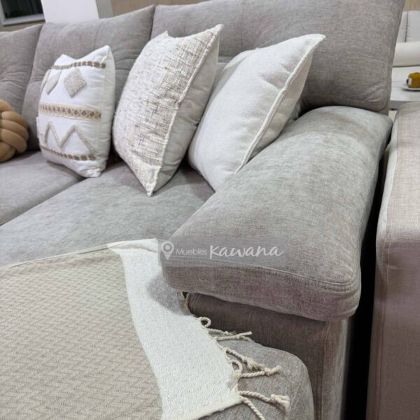 Sofá cama matrimonial con diván reversible en lino alto tránsito extra confortable 3m