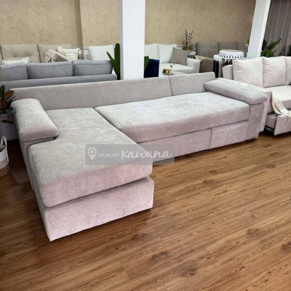 Sofá cama matrimonial con diván reversible en lino alto tránsito extra confortable 3m