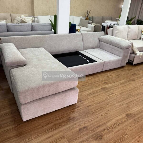 Sofá cama matrimonial con diván reversible en lino alto tránsito extra confortable 3m