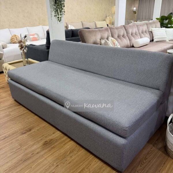 Sofá cama queen americano lineal sin brazos en lino gris medio 2,1m